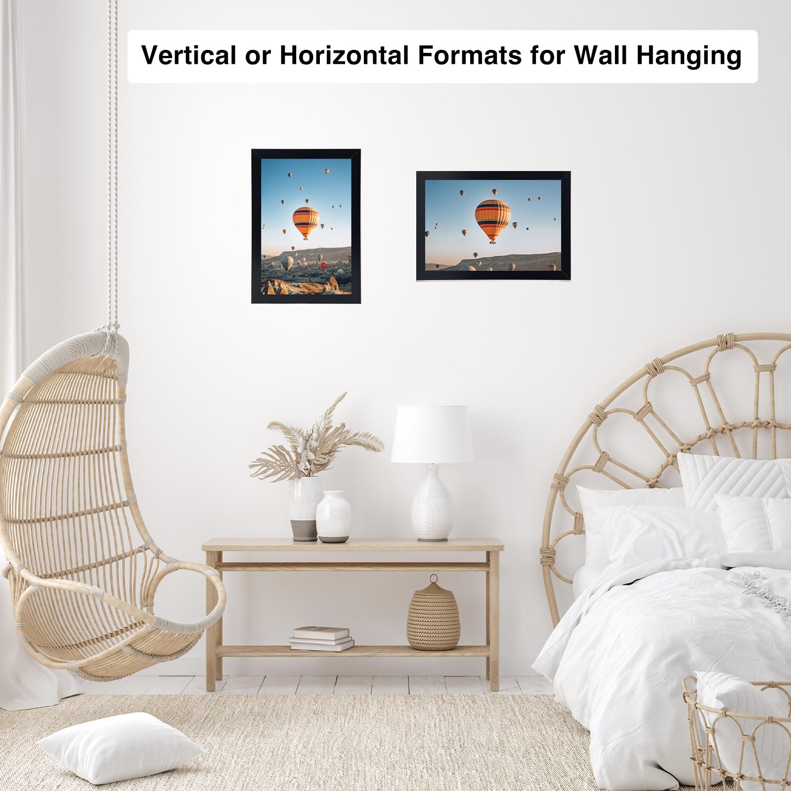 JCJMY 8x12 Picture Frame Set of 2 Black for Wall Hanging or Tabletop- Wall Mounting Horizontally or Vertically, 8 x 12 Wall Gall
